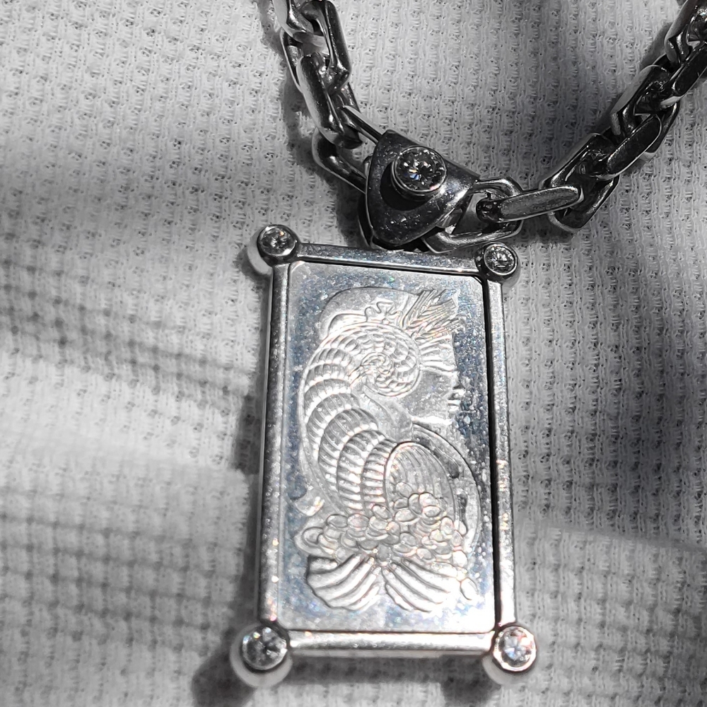 mens SOLID VERY HEAVY 14K CHAIN W 1 OZ PLATINUM